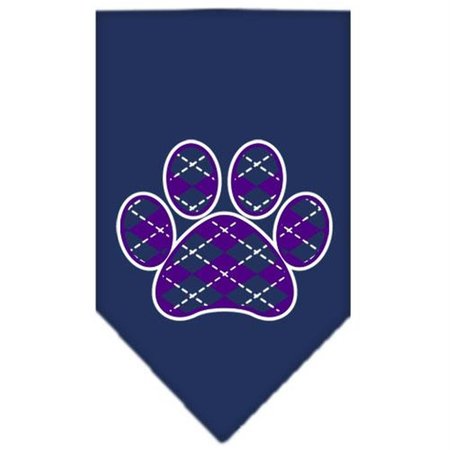 UNCONDITIONAL LOVE Argyle Paw Purple Screen Print Bandana Navy Blue large UN812531